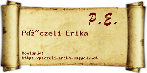 Péczeli Erika névjegykártya